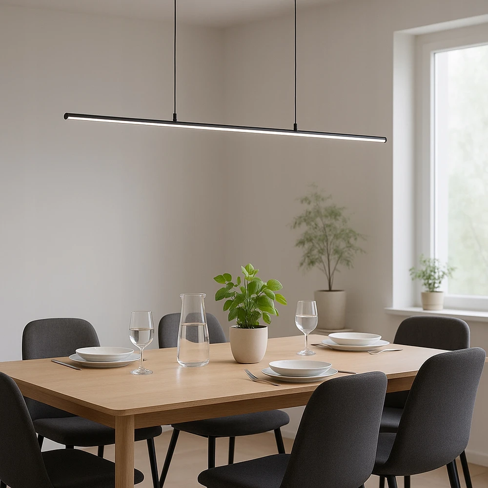 Pakabinamas šviestuvas Masterled Lampa sufitowa wisząca 120cm 4000K LED ŻYRANDOL juoda Mocne jasne światło