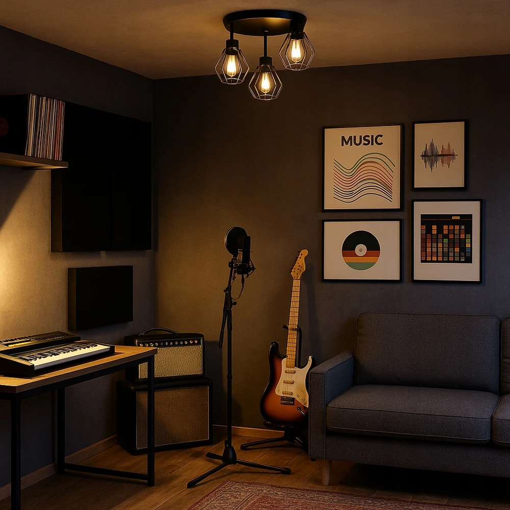 Pakabinamas šviestuvas Masterled Lampa sufitowa wisząca kinkiet żyrandol 3x E27 oprawa LOFT juoda