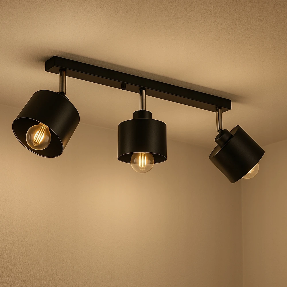 Pakabinamas šviestuvas Masterled Lampa sufitowa wiszaca kinkiet sufitowy żyrandol 3x E27 oprawa loft juoda
