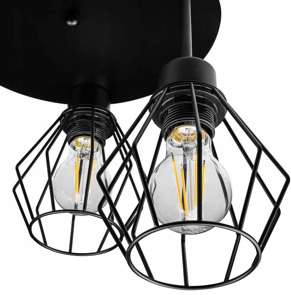 Pakabinamas šviestuvas Masterled Lampa sufitowa wisząca kinkiet żyrandol 3x E27 oprawa LOFT juoda