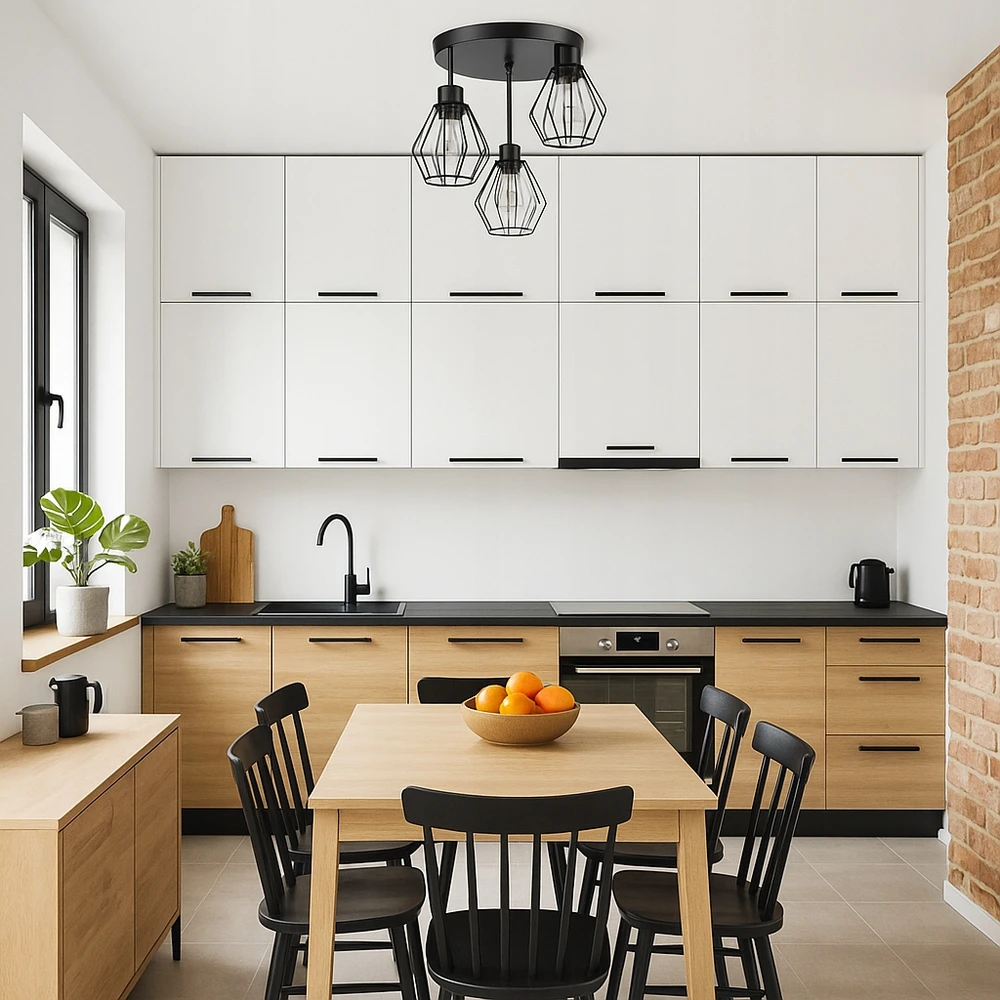 Pakabinamas šviestuvas Masterled Lampa sufitowa wisząca kinkiet żyrandol 3x E27 oprawa LOFT juoda