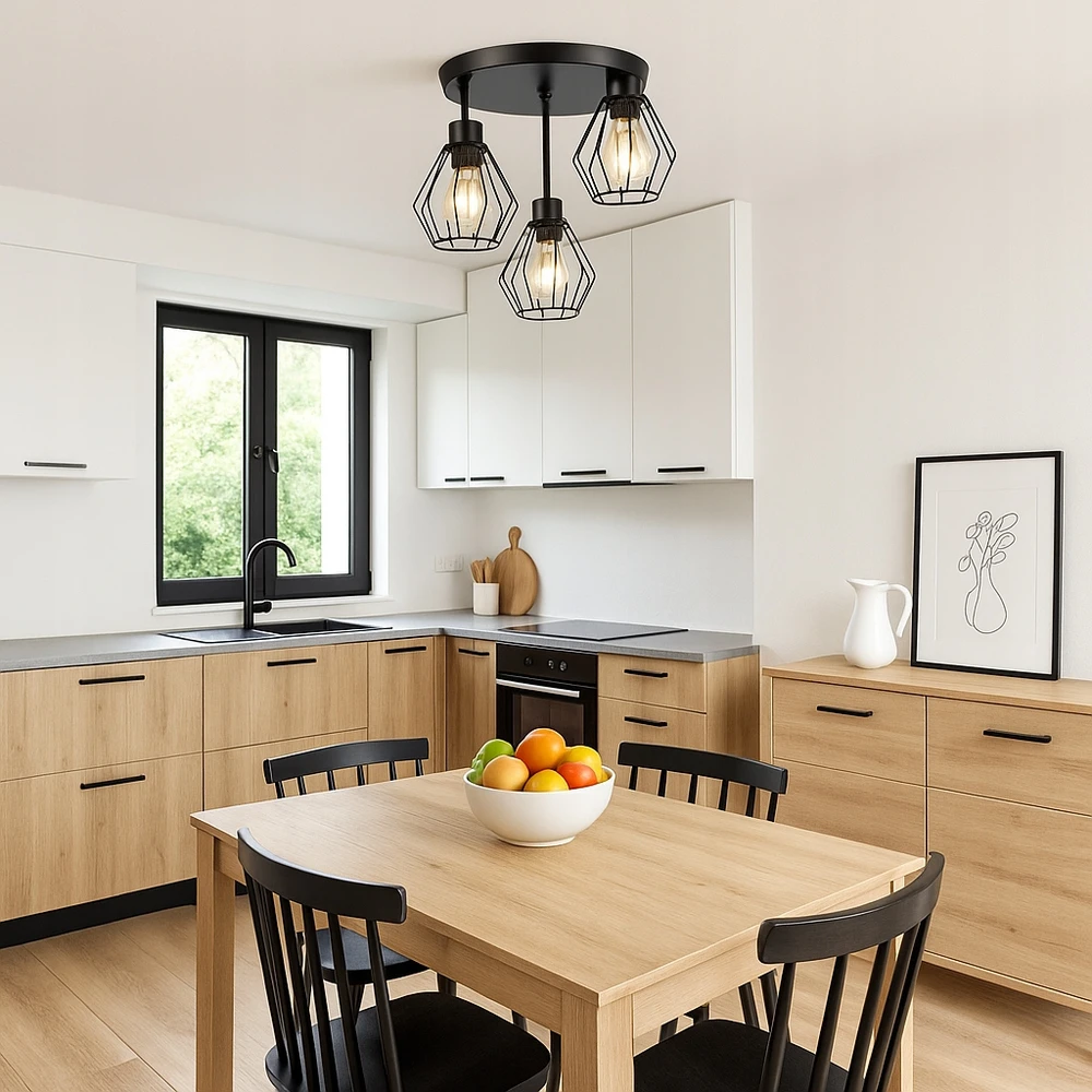 Pakabinamas šviestuvas Masterled Lampa sufitowa wisząca kinkiet żyrandol 3x E27 oprawa LOFT juoda