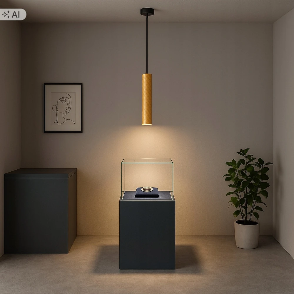 Pakabinamas šviestuvas Masterled LAMPA WISZĄCA GU10 oprawa sufitowa żyrandol Aluminiowa Złota