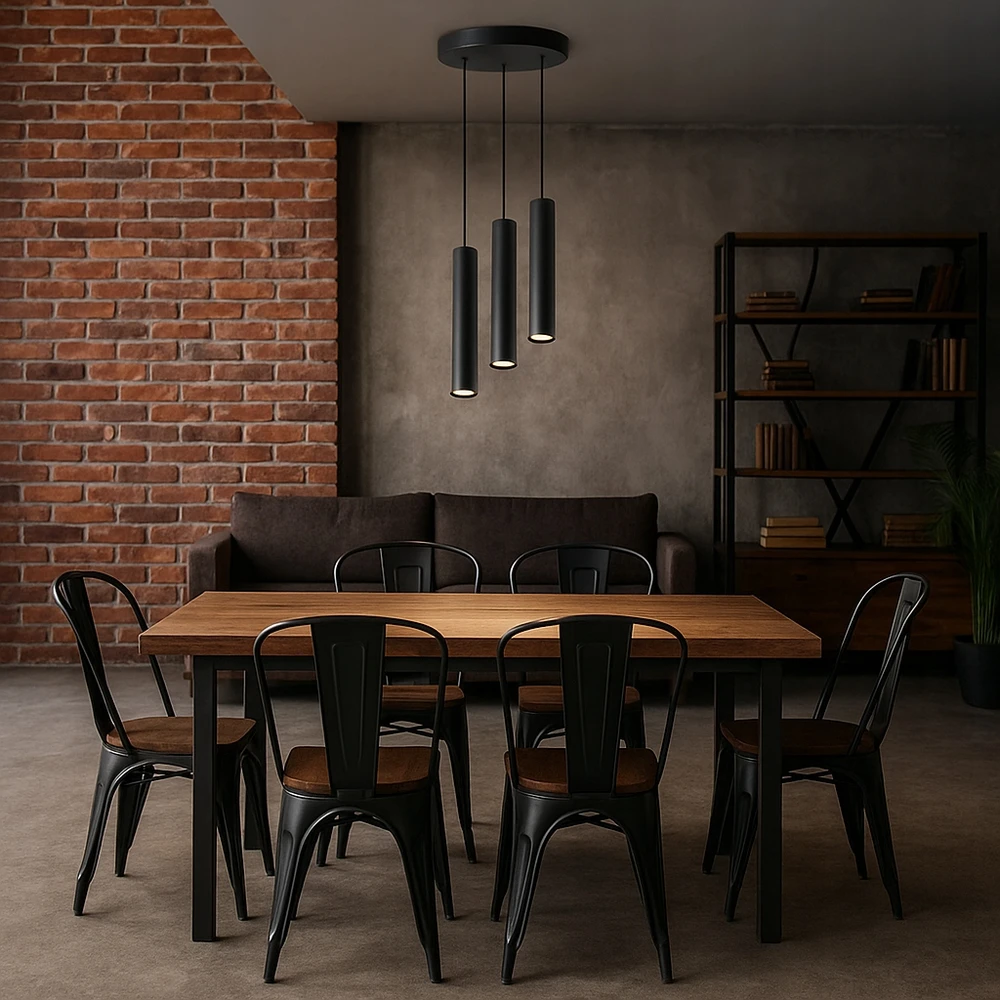 Pakabinamas šviestuvas Masterled Lampa Wisząca Sufitowa Żyrandol LED 1m 3x GU10 LOFT NOWOCZESNA TUBA okrągła
