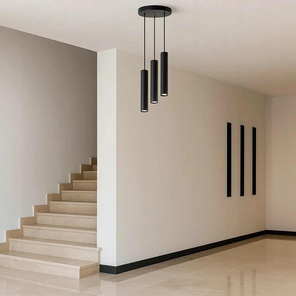 Pakabinamas šviestuvas Masterled Lampa Wisząca Sufitowa Żyrandol LED 1m 3x GU10 LOFT NOWOCZESNA TUBA okrągła
