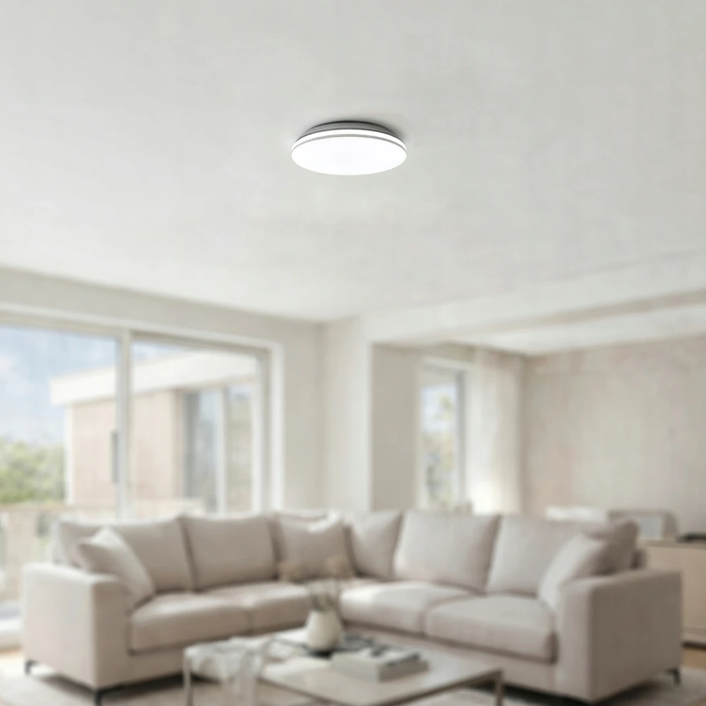 Masterled Plafon LED Panel Sufitowy Natynkowy Lampa 18W Nie Mruga Okrągła Balta