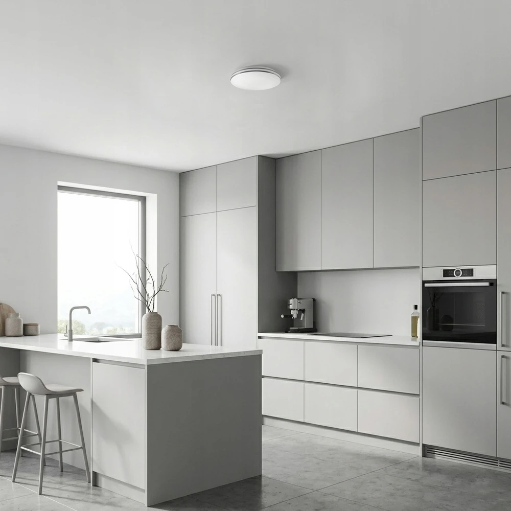 Masterled Plafon LED Panel Sufitowy Natynkowy Lampa 18W Nie Mruga Okrągła Balta