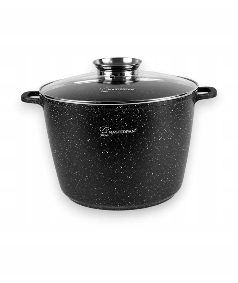 Masterpan Didelis marmurinis puodas 14L su dangteliu ir aromato rankenėlių sistema 32cm