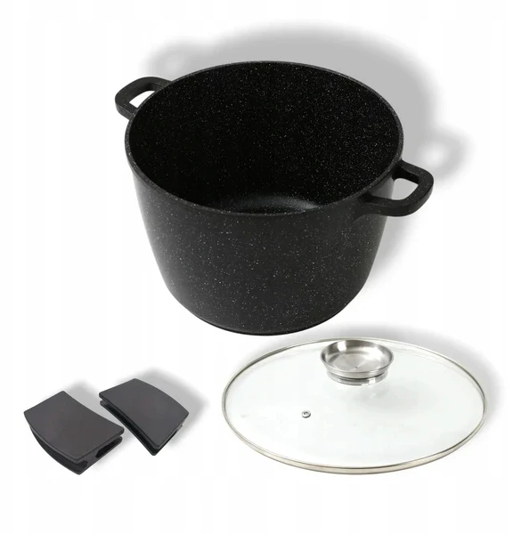 Masterpan Didelis marmurinis puodas 14L su dangteliu ir aromato rankenėlių sistema 32cm