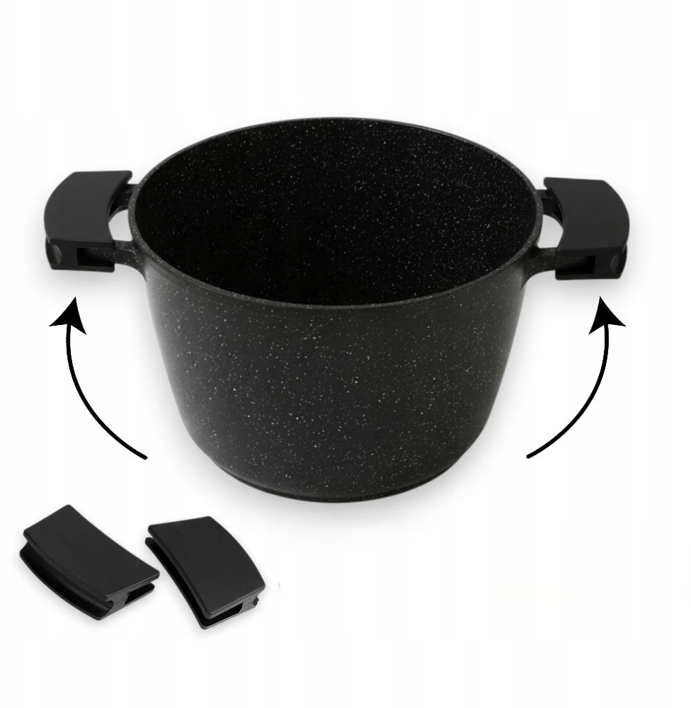 Masterpan Didelis marmurinis puodas 4L su dangteliu ir aromatinių rankenėlių sistema 20cm