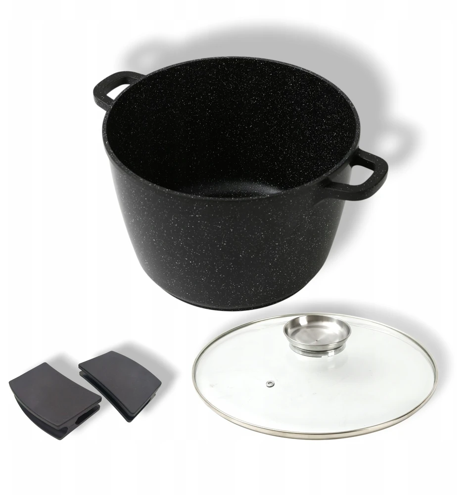 Masterpan Didelis marmurinis puodas 7L su dangteliu ir aromatinių rankenėlių sistema 24cm