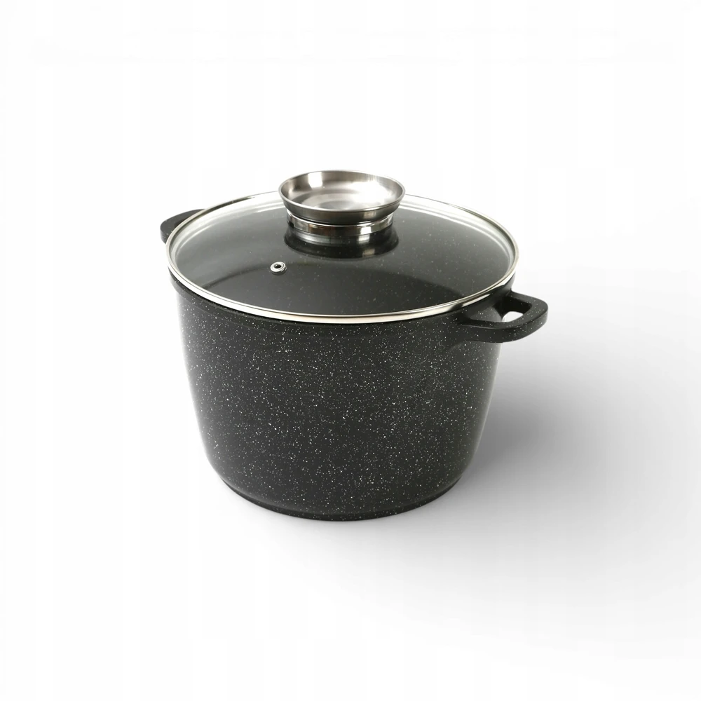 Masterpan Didelis marmurinis puodas 7L su dangteliu ir aromatinių rankenėlių sistema 24cm