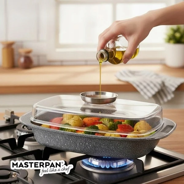 MASTERPAN GRANITE KREPŠELIS 32 CM SU AROMA RANKENĖLIU DANGIU – DIDELIS