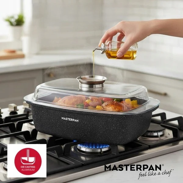 MASTERPAN GRANITE KREPŠELIS 32 CM SU AROMA RANKENĖLIU DANGIU – DIDELIS