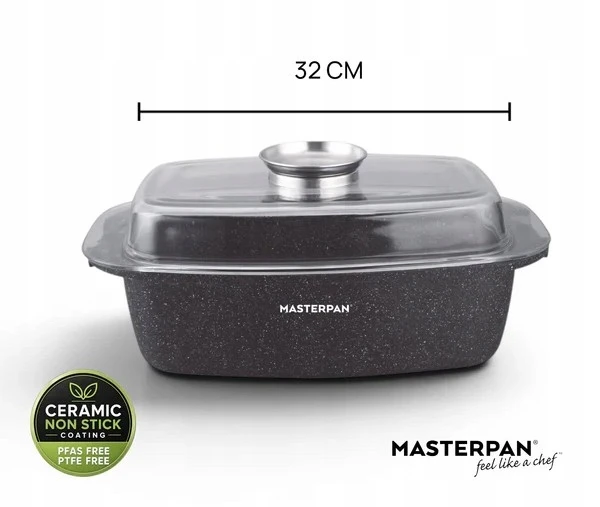 MASTERPAN GRANITE KREPŠELIS 32 CM SU AROMA RANKENĖLIU DANGIU – DIDELIS