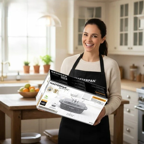 MASTERPAN GRANITE KREPŠELIS 32 CM SU AROMA RANKENĖLIU DANGIU – DIDELIS