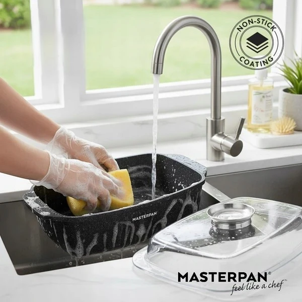 MASTERPAN GRANITE KREPŠELIS 32 CM SU AROMA RANKENĖLIU DANGIU – DIDELIS