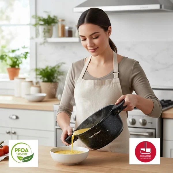 Masterpan Marmurinis puodas 16 cm, 1,5 L su dangteliu ir Aroma Knob sistema
