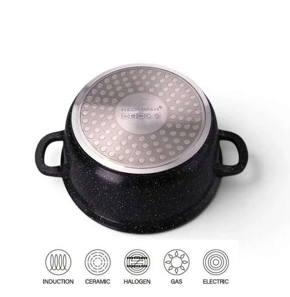 Masterpan Marmurinis puodas 16 cm, 1,5 L su dangteliu ir Aroma Knob sistema