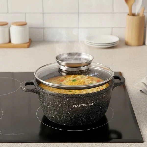 Masterpan Marmurinis puodas 16 cm, 1,5 L su dangteliu ir Aroma Knob sistema