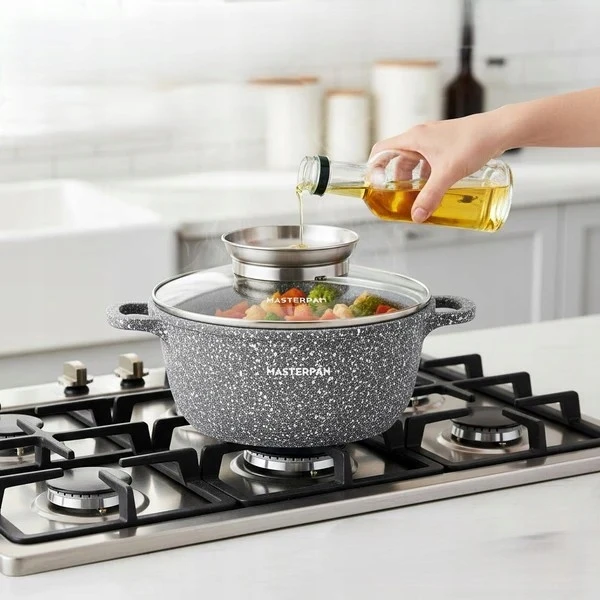 Masterpan Marmurinis puodas 20 cm, 2,5L su dangteliu ir Aroma Knob sistema