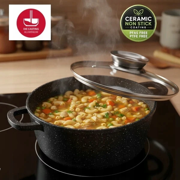 Masterpan Marmurinis puodas 20 cm, 2,5L su dangteliu ir Aroma Knob sistema