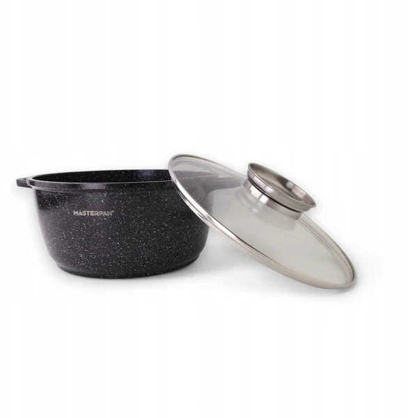 Masterpan Marmurinis puodas 24 cm su dangteliu ir aromatinių rankenėlių sistema 4,5 l