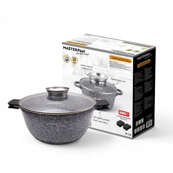 Masterpan Marmurinis puodas 28 cm, 6,5 L su dangteliu ir Aroma Knob sistema