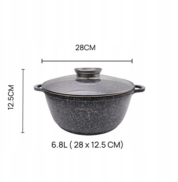 Masterpan Marmurinis puodas 28 cm, 6,5 L su dangteliu ir Aroma Knob sistema