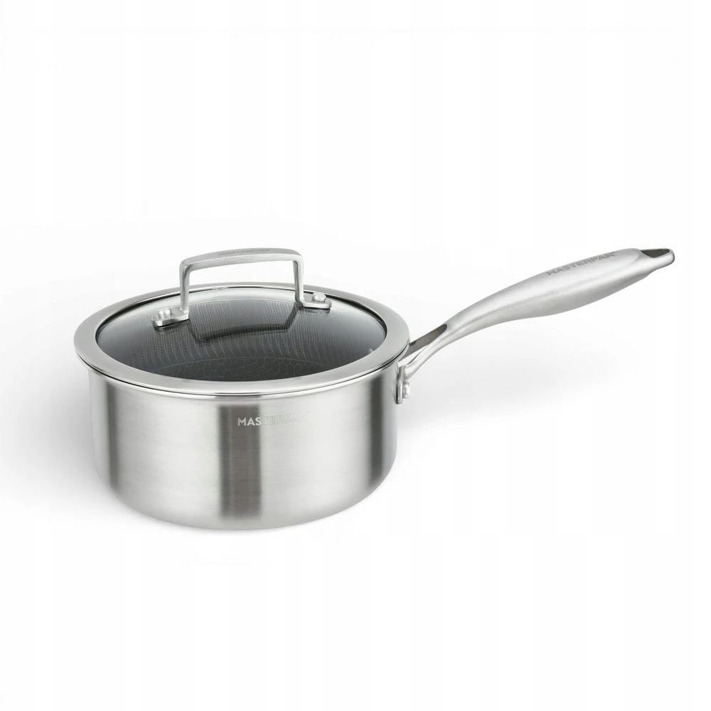 MASTERPAN plieno puodas 18 cm su dangčiu, nerūdijantis plienas, indukcinis