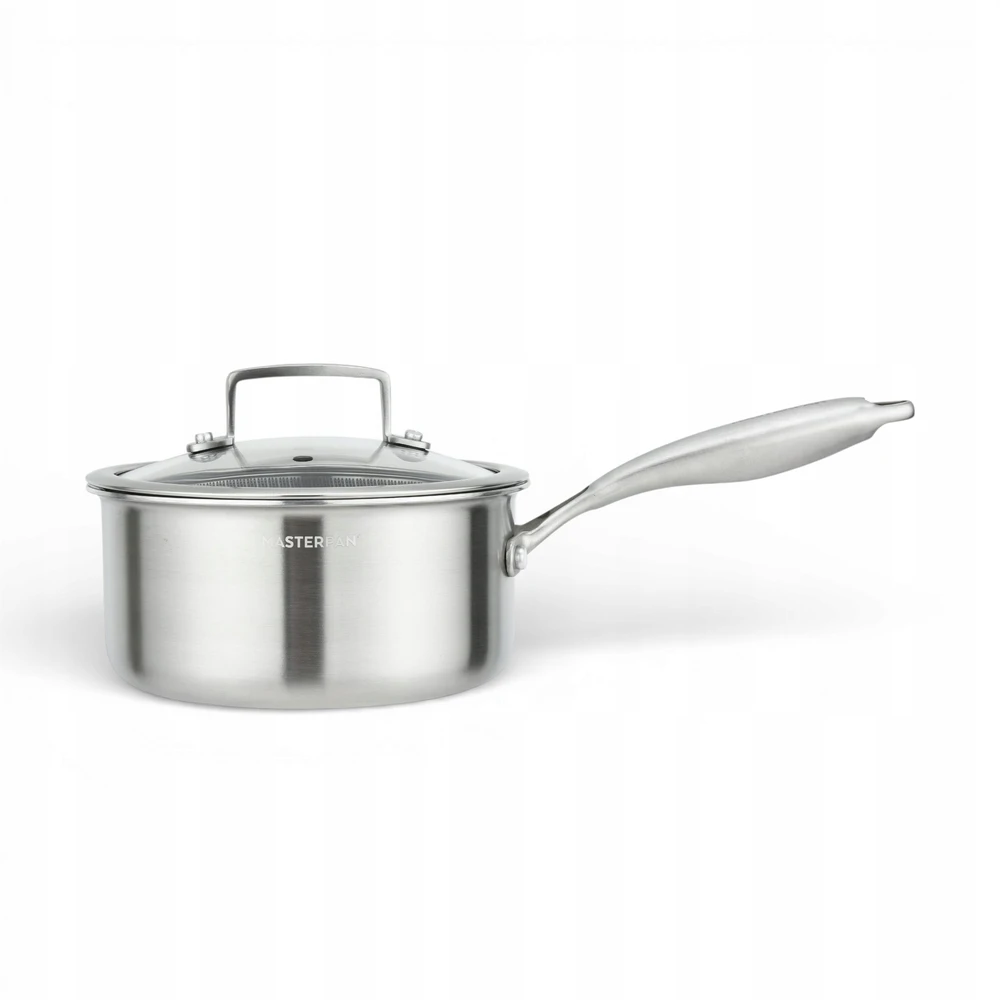 MASTERPAN plieno puodas 18 cm su dangčiu, nerūdijantis plienas, indukcinis