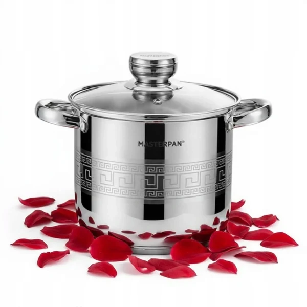 Masterpan TRADICINIS NERŪDIJANČIO PLIENO PUODAS 13,5L 28cm SU dangteliu