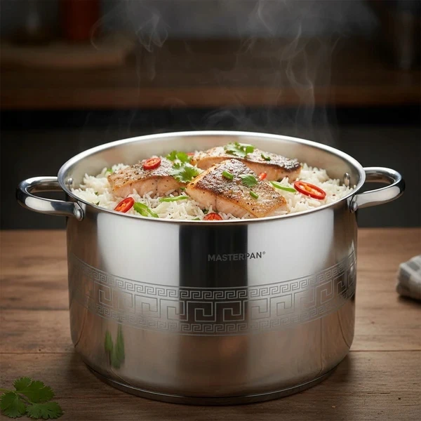 Masterpan TRADICINIS NERŪDIJANČIO PLIENO PUODAS 22,7L 34cm SU dangteliu