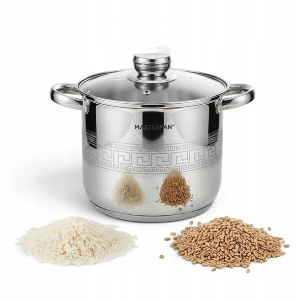 Masterpan TRADICINIS NERŪDIJANČIO PLIENO PUODAS 13,5L 28cm SU dangteliu