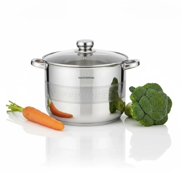 Masterpan TRADICINIS NERŪDIJANČIO PLIENO PUODAS 5,3L 20cm SU dangteliu