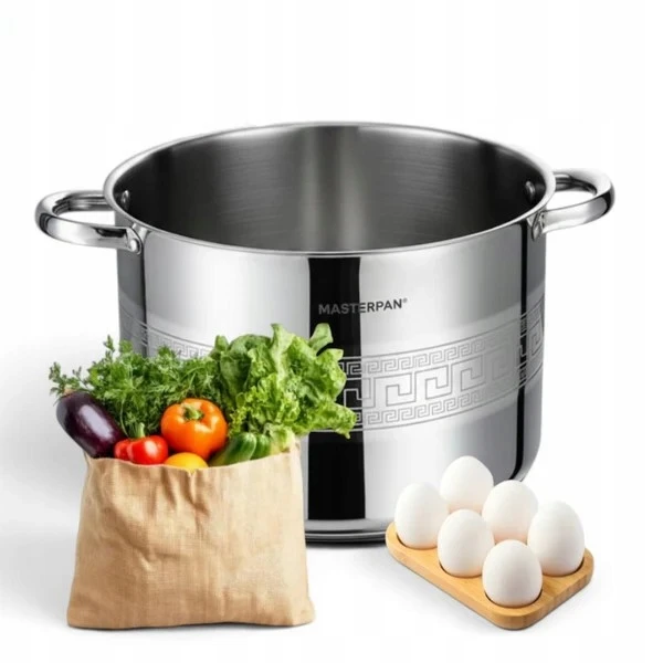 Masterpan TRADICINIS NERŪDIJANČIO PLIENO PUODAS 25,4L 36cm SU dangteliu