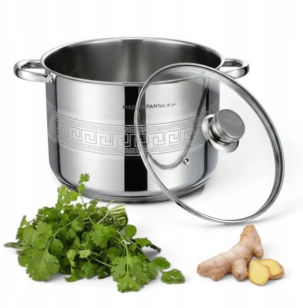 Masterpan TRADICINIS NERŪDIJANČIO PLIENO PUODAS 25,4L 36cm SU dangteliu
