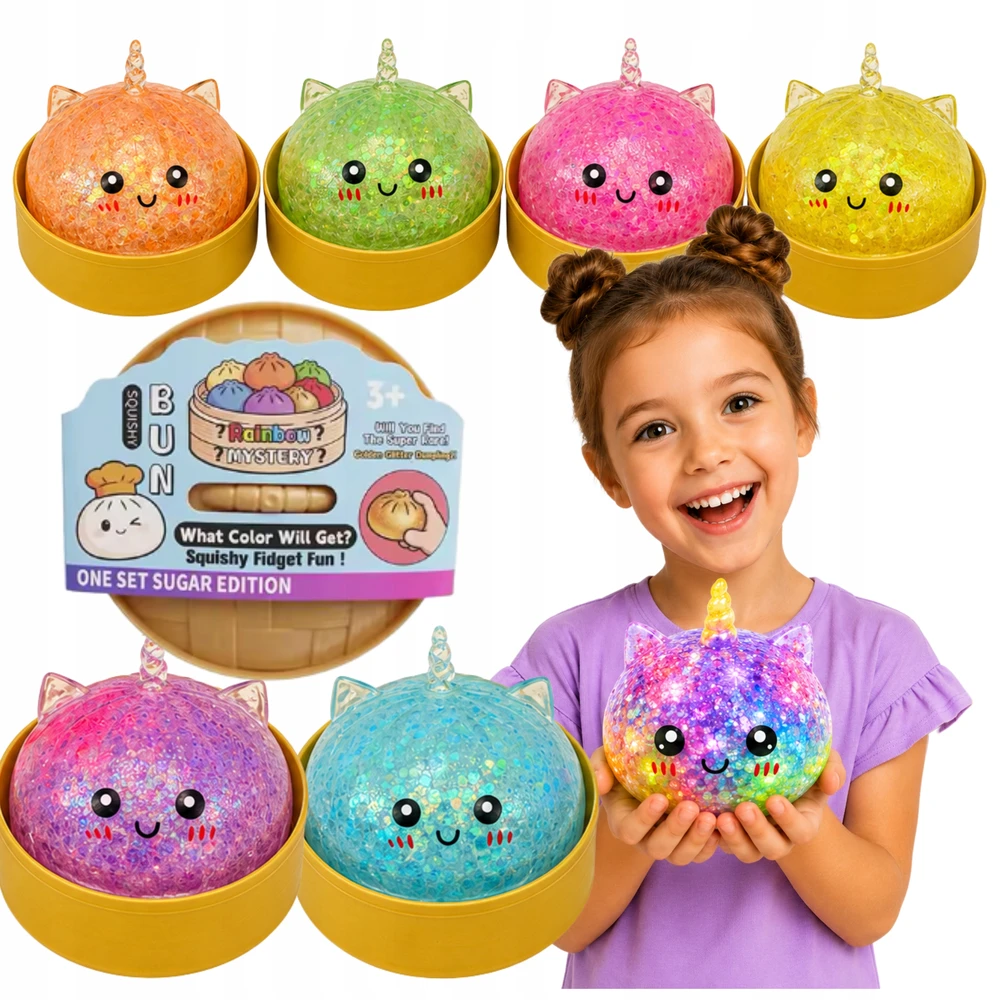 MAT Group Antistresinis Gniotek BAO Dumpling DUMPLING XXL UNICORN LED GLITTER