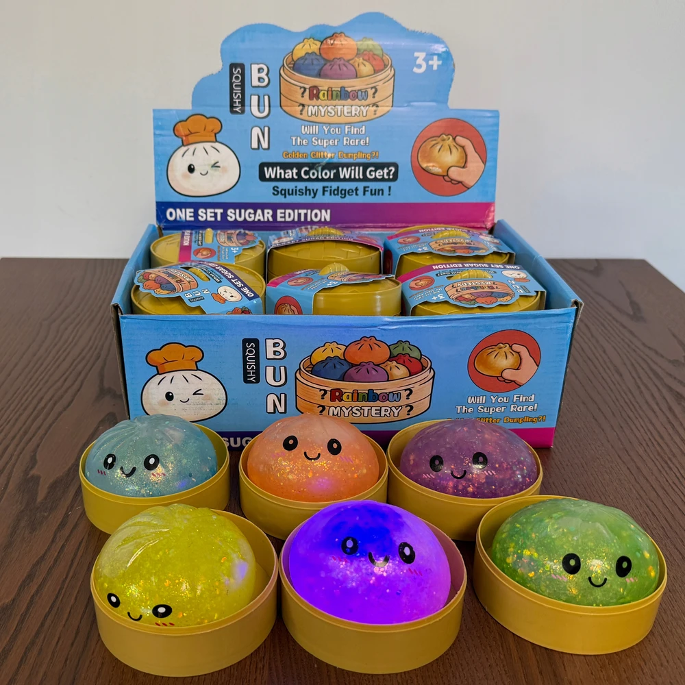 MAT Group Antistresinis Gniotek BAO Dumpling PIEROŻEK XXL LED GLITTER GEL
