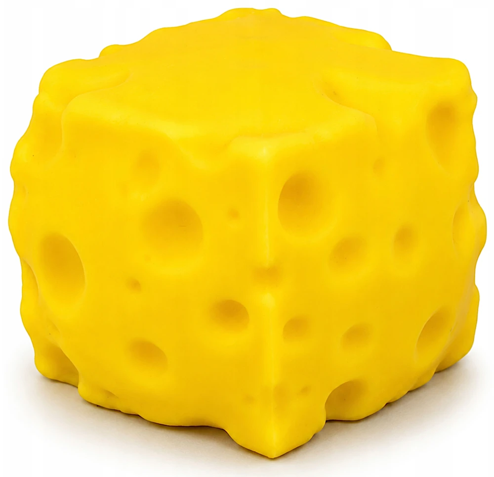 MAT Group Didelis ANTISRESSAS GNIOTEK SŪRIS Geltonas sūrio kubelis SQUISHY MOCHI 9X9 cm