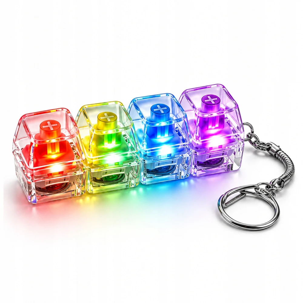 MAT Group KLIKAJKA Clicker Šviečianti klaviatūra Antistresinis raktų pakabukas Fidget Clicker