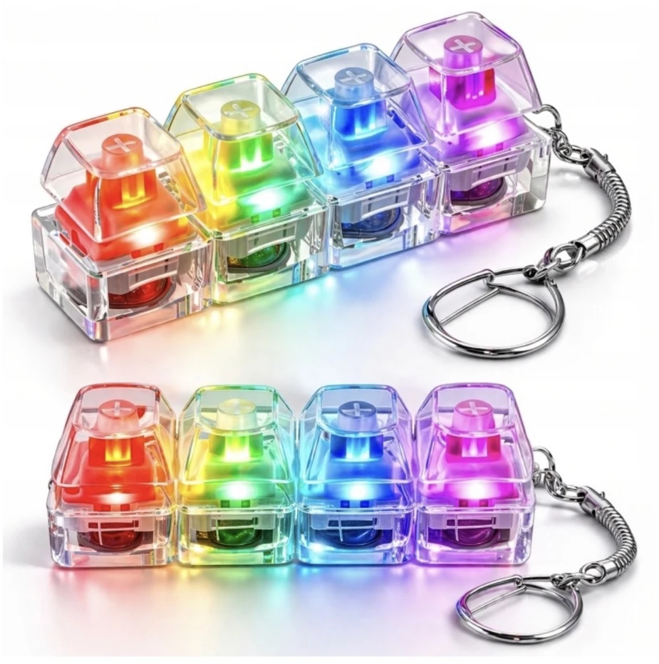MAT Group KLIKAJKA Clicker Šviečianti klaviatūra Antistresinis raktų pakabukas Fidget Clicker