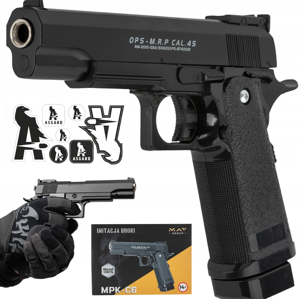 Mat Group METALINIS GUNKAS plastikinėms kulkoms REPLICA COLT C6 100% METAL + FREE