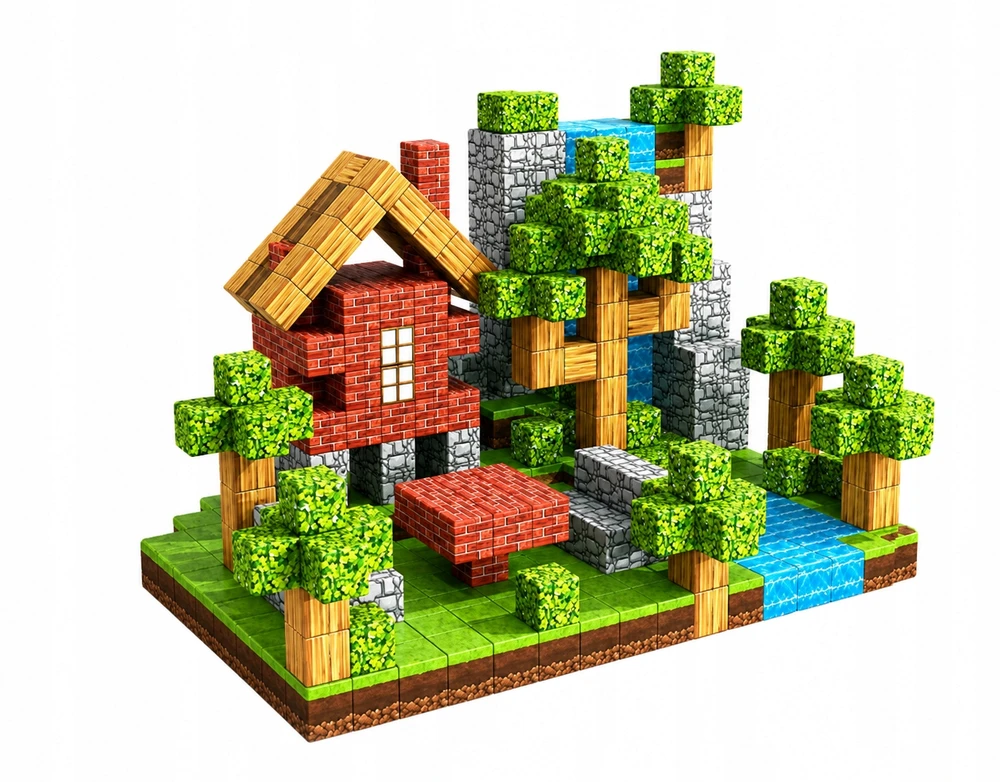 MAT Group Pixel Blocks 200 vnt Magnetiniai kubeliai Modulio Pasaulio Konstrukcija