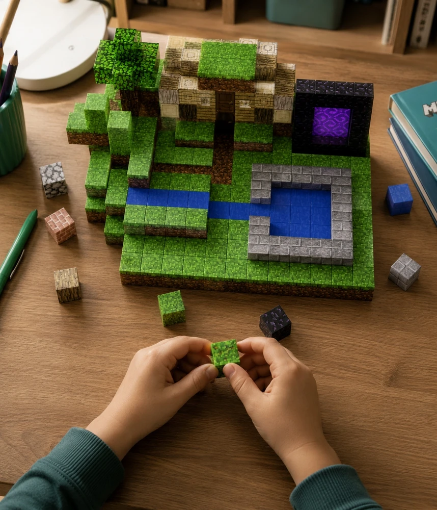 MAT Group Pixel Blocks 200 vnt Magnetiniai kubeliai Modulio Pasaulio Konstrukcija