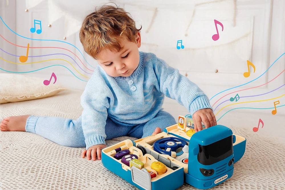 Matadi Interaktyvus mokomasis vairavimo simuliatorius kabrioletas muzikinis autobusas 3in1