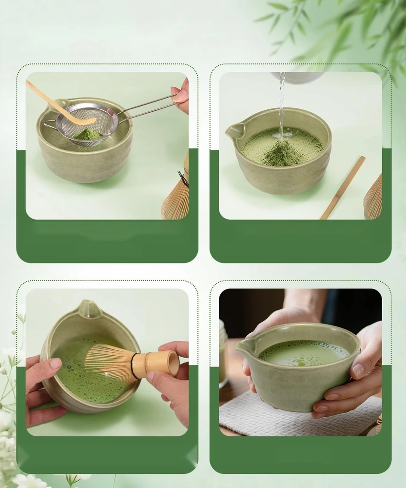 MATCHA 6 Vnt ARBATOS CEREMONIJOS PRIEDAI DOVANA