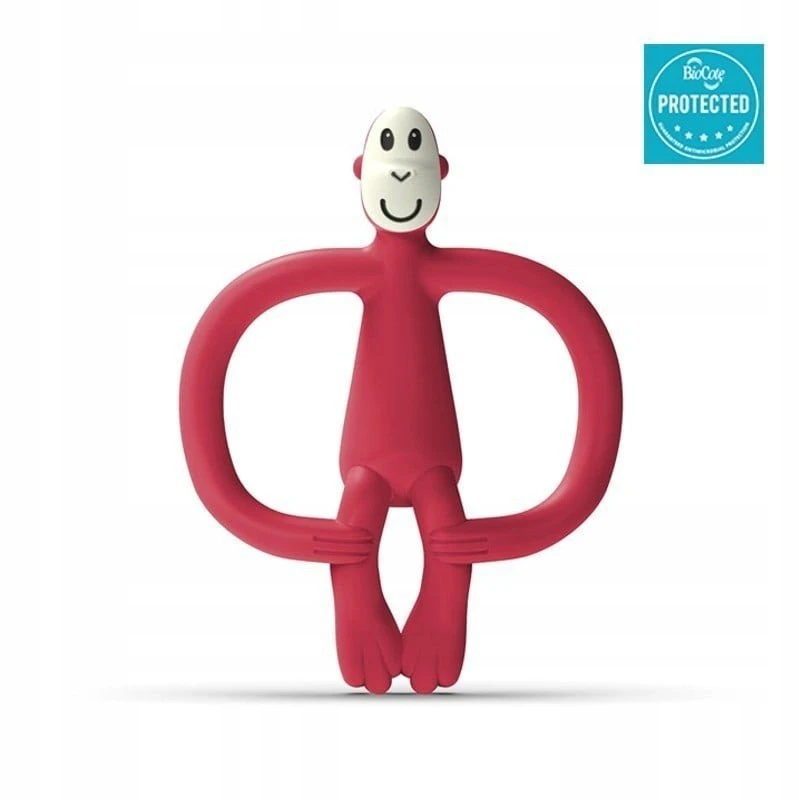 Matchstick Monkey sensorinis dantukas silikoninis Velvet Raudona