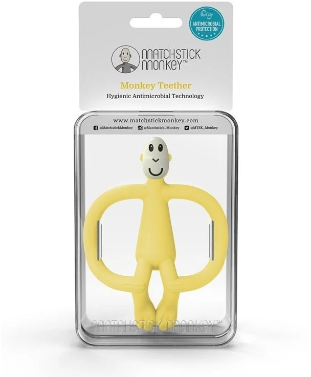 Matchstick Monkey sensorinis dantukas silikoninis Velvet Raudona