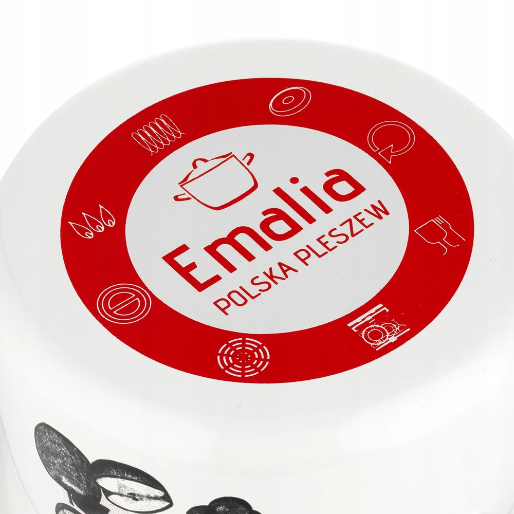 Mateuszo Gesslerio emaliuotas puodas Emalia Pleszew Fruits 18 cm 2,65L